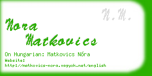 nora matkovics business card